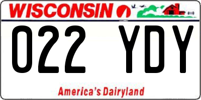 WI license plate 022YDY