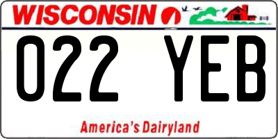 WI license plate 022YEB