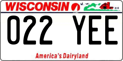 WI license plate 022YEE