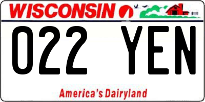 WI license plate 022YEN