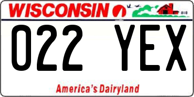 WI license plate 022YEX