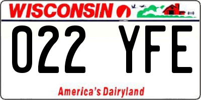 WI license plate 022YFE