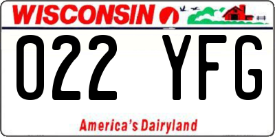 WI license plate 022YFG