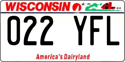 WI license plate 022YFL