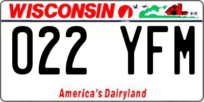 WI license plate 022YFM