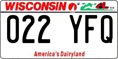 WI license plate 022YFQ