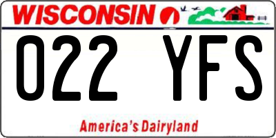 WI license plate 022YFS