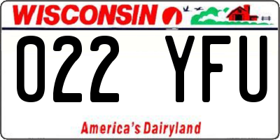 WI license plate 022YFU