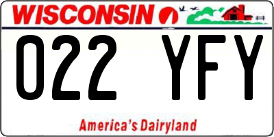 WI license plate 022YFY
