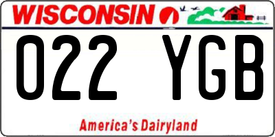 WI license plate 022YGB