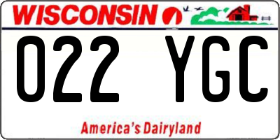 WI license plate 022YGC