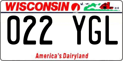 WI license plate 022YGL