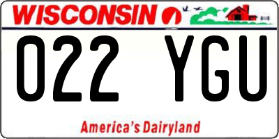 WI license plate 022YGU