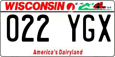 WI license plate 022YGX