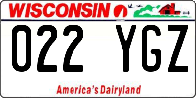 WI license plate 022YGZ