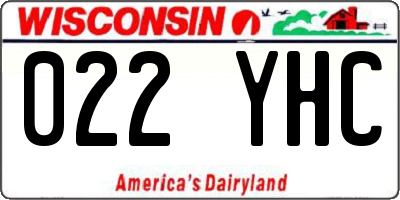 WI license plate 022YHC