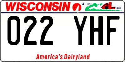 WI license plate 022YHF