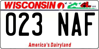 WI license plate 023NAF