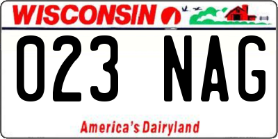 WI license plate 023NAG