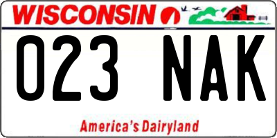 WI license plate 023NAK