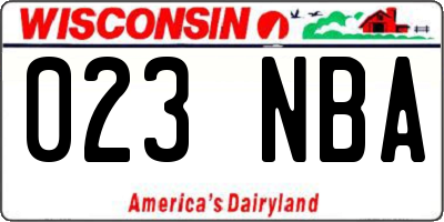 WI license plate 023NBA