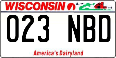 WI license plate 023NBD