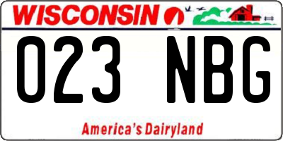 WI license plate 023NBG