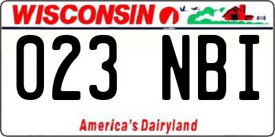 WI license plate 023NBI
