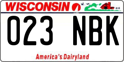 WI license plate 023NBK