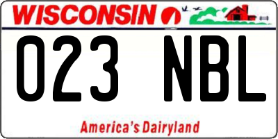 WI license plate 023NBL