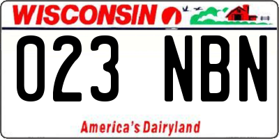 WI license plate 023NBN