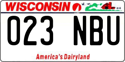 WI license plate 023NBU