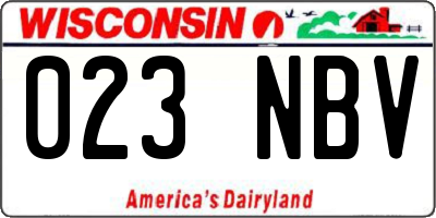 WI license plate 023NBV