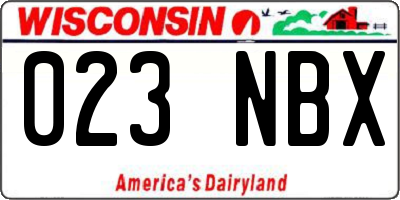 WI license plate 023NBX