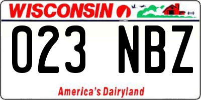 WI license plate 023NBZ