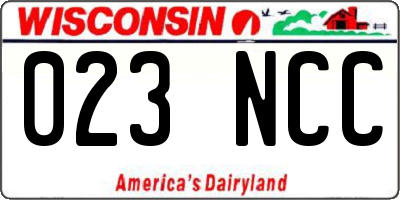 WI license plate 023NCC