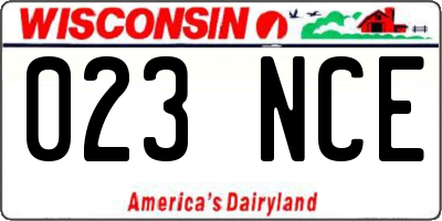 WI license plate 023NCE