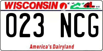 WI license plate 023NCG