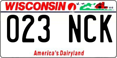 WI license plate 023NCK