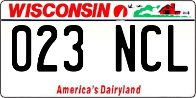 WI license plate 023NCL