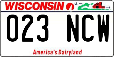 WI license plate 023NCW