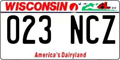 WI license plate 023NCZ