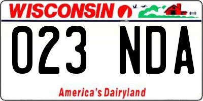 WI license plate 023NDA