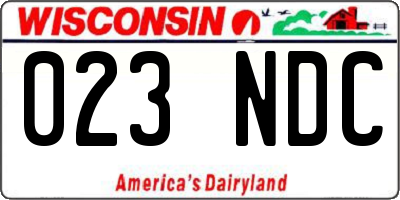 WI license plate 023NDC