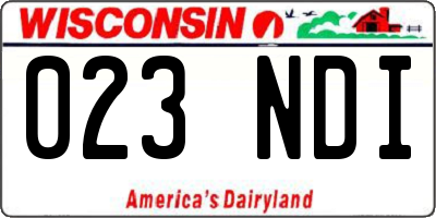 WI license plate 023NDI