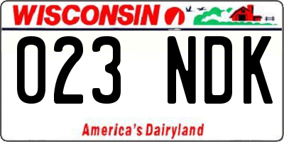 WI license plate 023NDK
