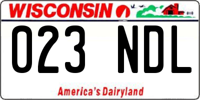 WI license plate 023NDL