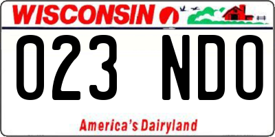 WI license plate 023NDO