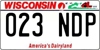 WI license plate 023NDP