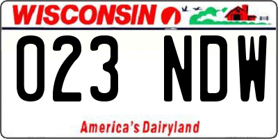 WI license plate 023NDW